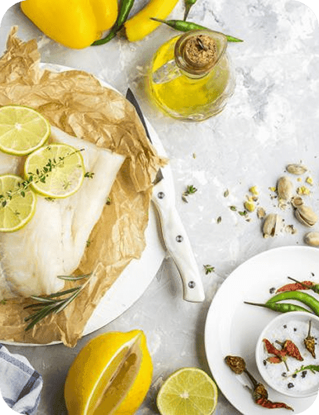 Kabeljauw in papillot, rijst en groenten